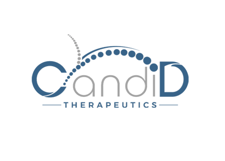 blue and gray logo for Candid Therapeutics